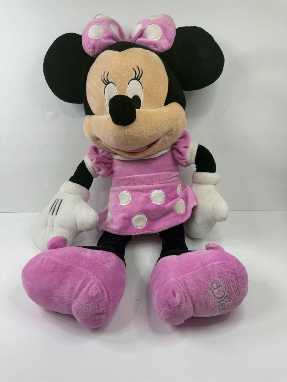 Disney Minnie Mouse Plush in Pink and White Polka-Dot Dress